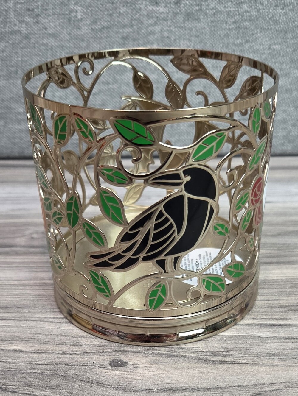 Bath & Body Works Halloween Skull & Roses 3-Wick Candle Holder Sleeve